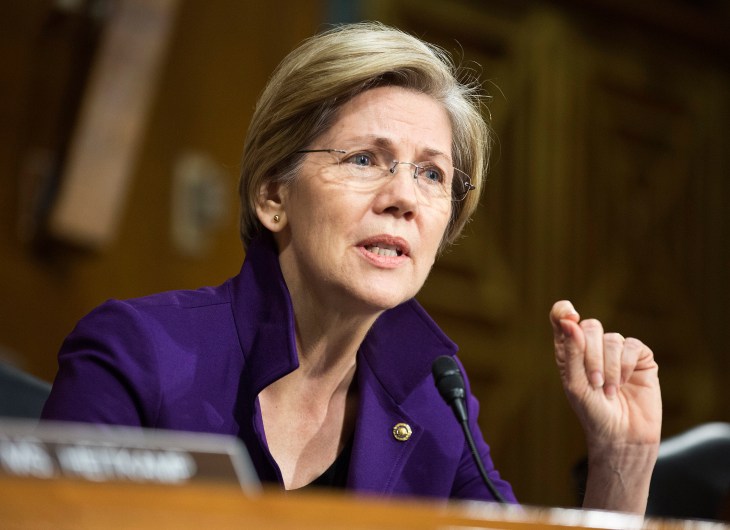 U.S. Senator EWarren questions Federal Reserve Vice Chair Yellen during a Senate Banking Committee confirmation hearing in Washington