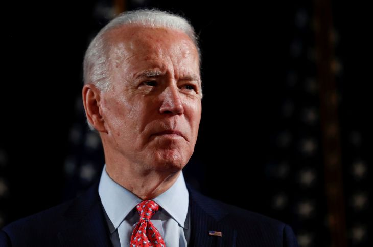 FILE PHOTO: Democratic U.S. presidential candidate and former Vice President Joe Biden speaks at an event in Wilmington
